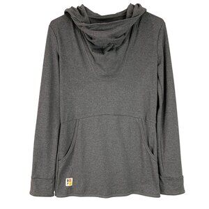 Deso Gray Long Sleeve Cowl Neck Pullover Hoodie Sweater Size XS Kangaroo Pocket